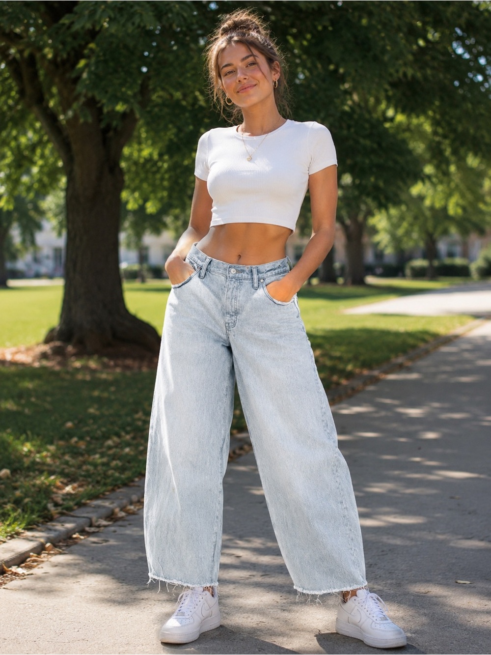 Madewell Light Wash Wide Leg Jeans